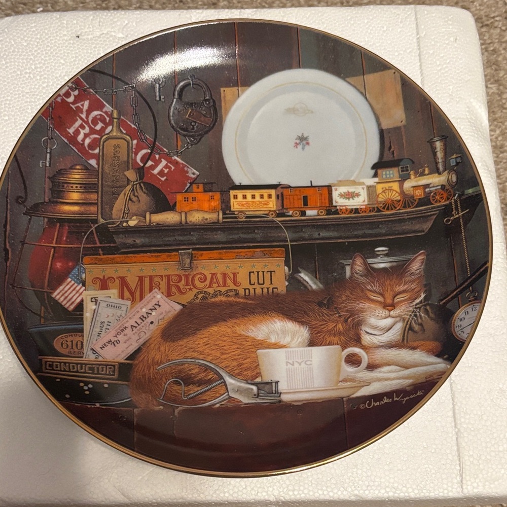 Charles Wysocki 1999 Plate 9th Issue Casey The Conductor